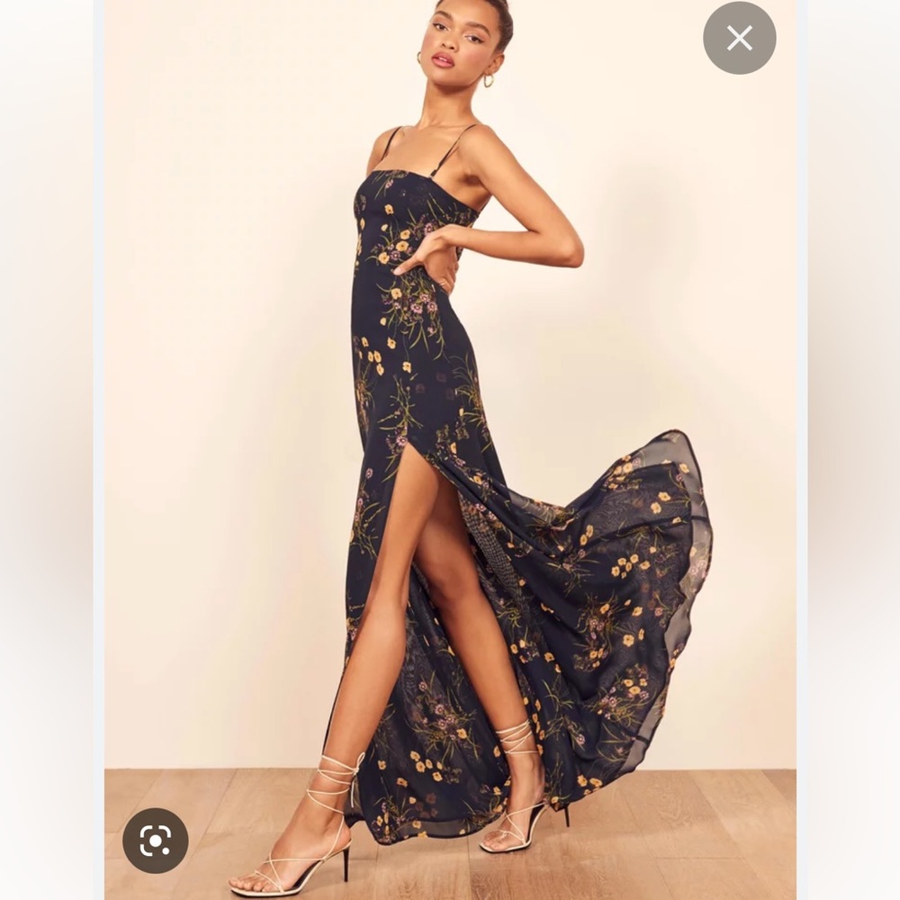 Reformation Ingrid dress floral spaghetti strap maxi